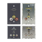 Kramer Wall plates with sockets and hardware for multiple signal types.