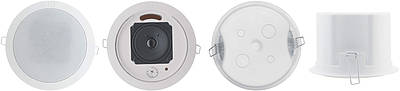 Speakers designed for fitting in to walls and ceilings for inconspicuous installation.Components