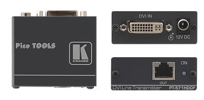 Converts DVI digital video or computer graphics to twisted pair network cables for cost effective long distance runs.Components