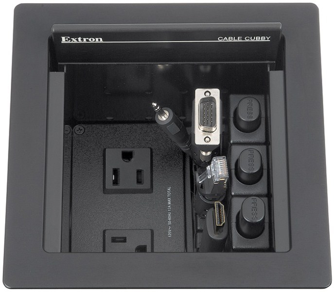 Extron Cable Cubby 500 Cable Cubby 500, Black, No AC, 146x146mm cutout