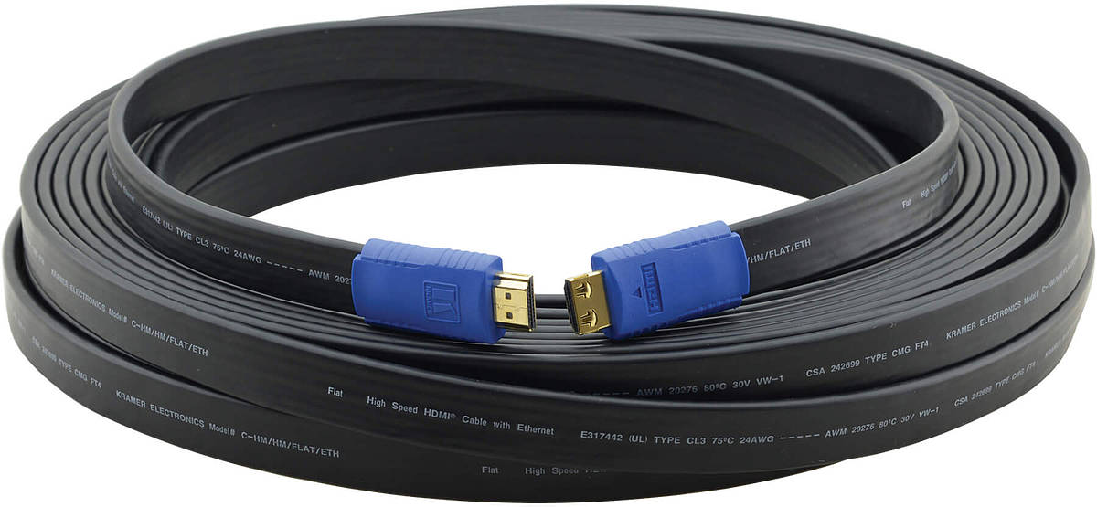 C-HM/HM/FLAT/ETH-10 3.00m Kramer HDMI Flat cable product image. Click to enlarge.