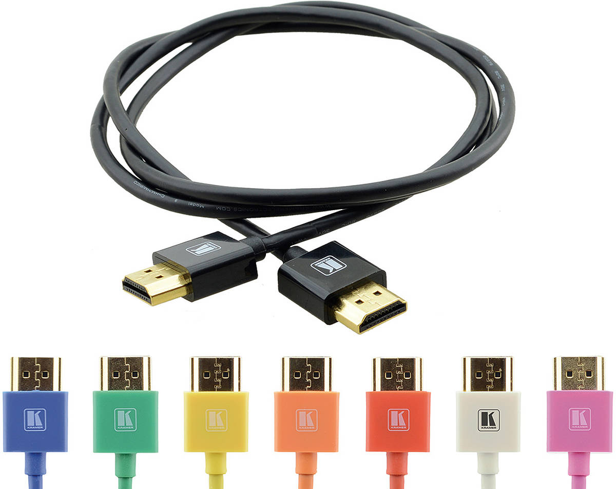 C-HM/HM/PICO/BK-2 0.60m Kramer HDMI Pico cable product image. Click to enlarge.