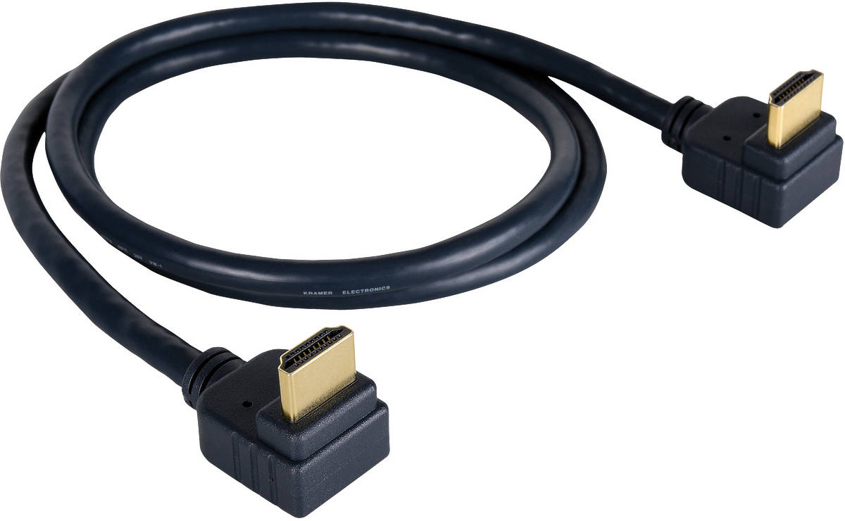 C-HM/RA2-3 0.90m Kramer HDMI Right Angle cable product image. Click to enlarge.
