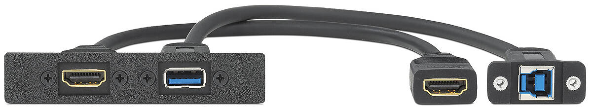 Extron One HDMI Female, One USB A 3.2 Female to USB B Female on Pigtails 70-1352-02 product image