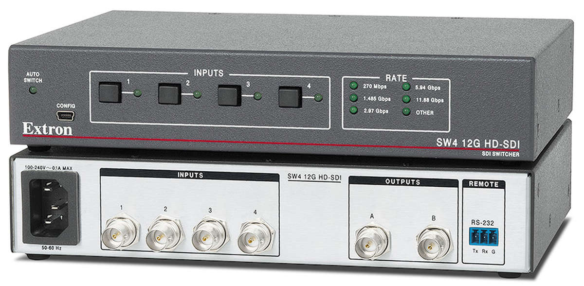 Extron SW4 12G HDSDI 41×2 Multirate SDI Switcher with mirrored outputs