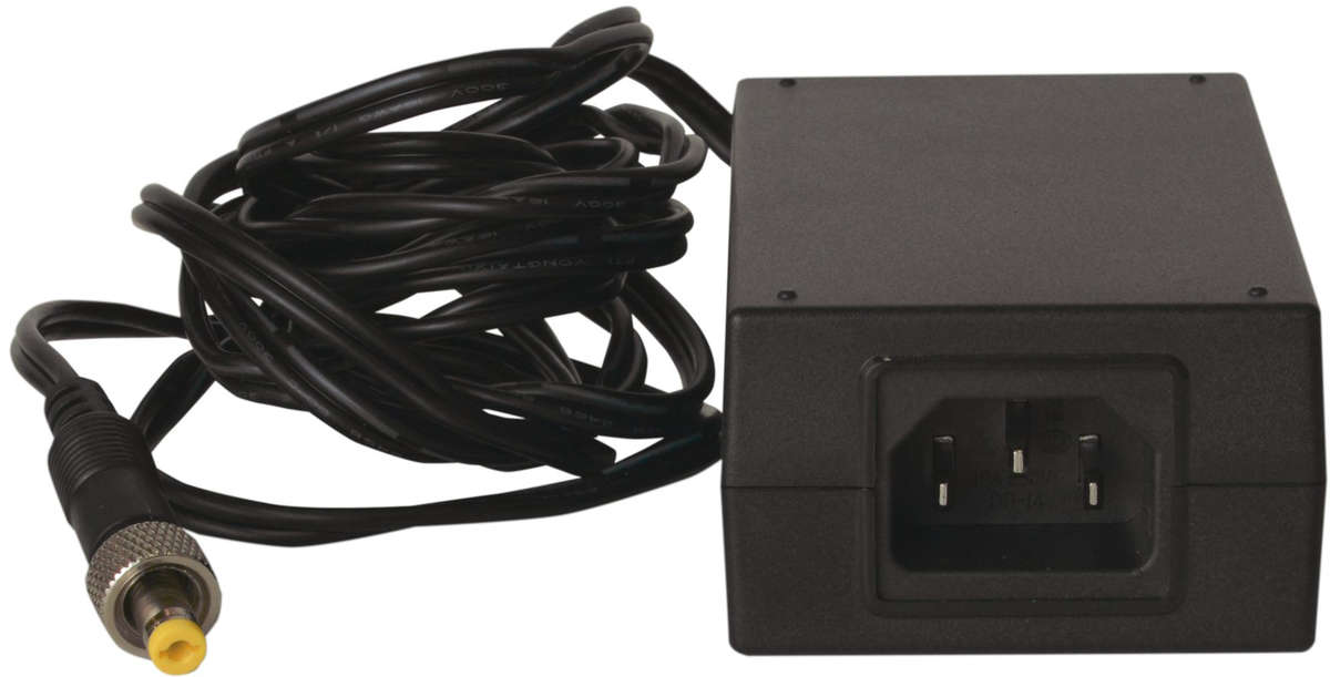 Kramer PS-1205 12V DC/5A Desktop Power Supply with power cord product image. Click to enlarge.