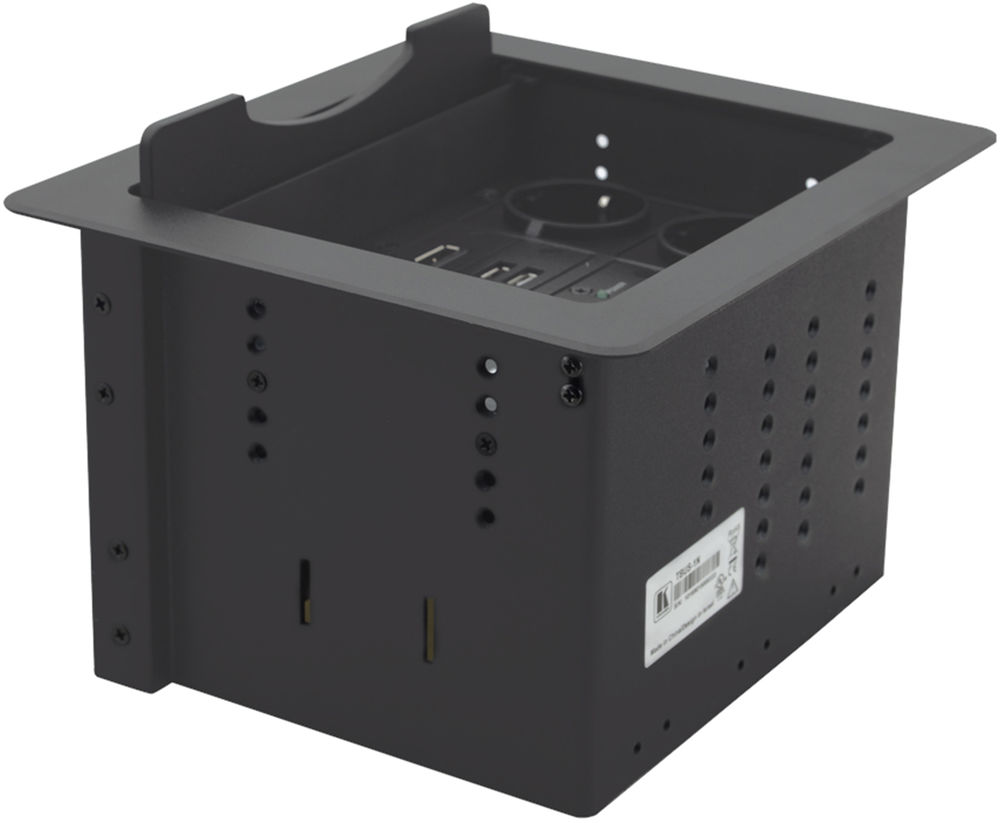 Kramer TBUS-1N Table Mount Modular Multi-Connection Solution - Retractable Lid, 195×173mm cutout product image. Click to enlarge.