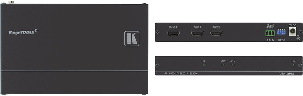 Kramer VM-2H2 1:2 4K HDMI 2.0 Distribution Amplifier product image. Click to enlarge.