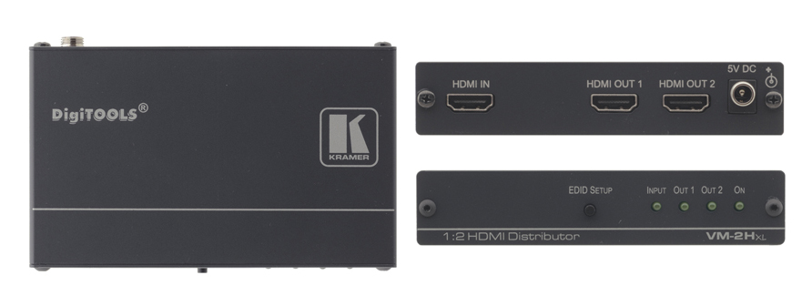 Kramer VM-2Hxl 1:2 HDMI 1.4 Distribution Amplifier / Splitter product image. Click to enlarge.