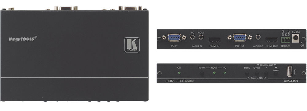 Kramer VP-426 - 2:1×2 RGBHV to HDMI/RGBHV Converter and Scaler