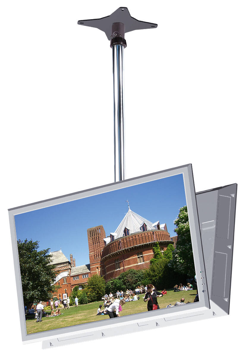 Unicol KP130DB Back-to-back Twin Monitor/TV ceiling mount kit with 3 metre column product image. Click to enlarge.
