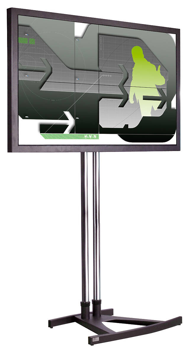 Unicol VSX-1500X2-PS2-PZX3 VS1000 Scimitar base modular stand for screens 33-70" product image. Click to enlarge.