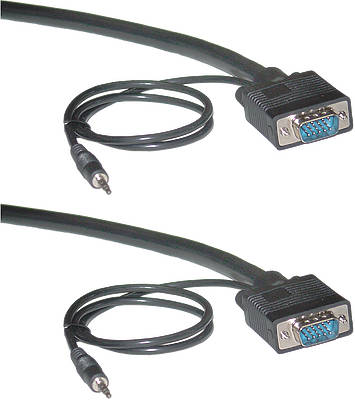 Kramer's GMA series are high-performance cables with male 15-pin HD and 3.5mm stereo audio connectors at each end Cables