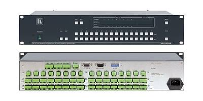 Matrix switching for analogue stereo audio switching. Components