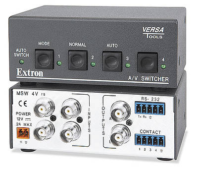 Switch from 2 to 20 composite video inputs to a single output. Components