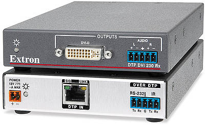 Extron's range of equipment designed to transmit AV and control signals over long distances. DTP2 brings the ability  to extend UHD at up to 60Hz with 4:4:4 chroma sampling and HDR and DTP3 does the same for 4K up to 18Gbps. Components