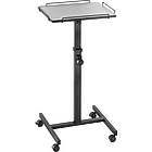 Height adjustable projector trolley finished in black