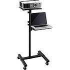 Celexon PT3020 Height adjustable twin-shelf projector tilting projection trolley finished in grey product image