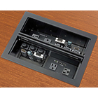 Extron Cable Cubby 1402 Series/2 Cable Access Enclosure for AV Connectivity and AC Power, 254×172mm cutout (Finished in black or brushed aluminium [70-1185-08] no modules included)