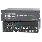 Extron DTP3 CrossPoint 884 8×12 / 12×8 4K/60 HDMI 2.0b / DTP3 / XTP / HDBaseT Presentation Matrix Switcher with Reversible DTP3 I/O, Standard Model (6 × HDMI, 2 × configurable HDMI / DTP3 / XTP inputs; 6 × mirrored HDMI / DTP3 / HDBaseT, 2 × HDMI outputs)