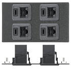 Extron Four RJ-45 Female to Female Barrels - CAT 5e Four RJ-45 Female to Female Barrels (Cat 5e; Triple Space)