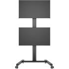 Multibrackets 2215 M Display Stand 180 Dual Vertical Black|Dual Monitor Trolley Front View product image