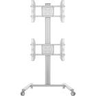 Multibrackets 2222 M Display Stand 180 Dual Vertical Silver|Dual Monitor Trolley Front View product image