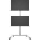 Multibrackets 2222 M Display Stand 180 Dual Vertical Silver|Dual Monitor Trolley Front View product image