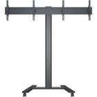 Multibrackets 5358 M Public Display Stand 180 HD Dual Black|Side-By-Side Dual Monitor Trolley Front View product image