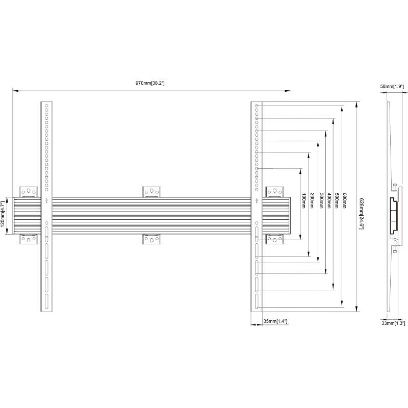 Multibrackets 9863 M Wallmount Pro MBW1U 800 Fixed|Non-tilting Monitor Wall Mount product image