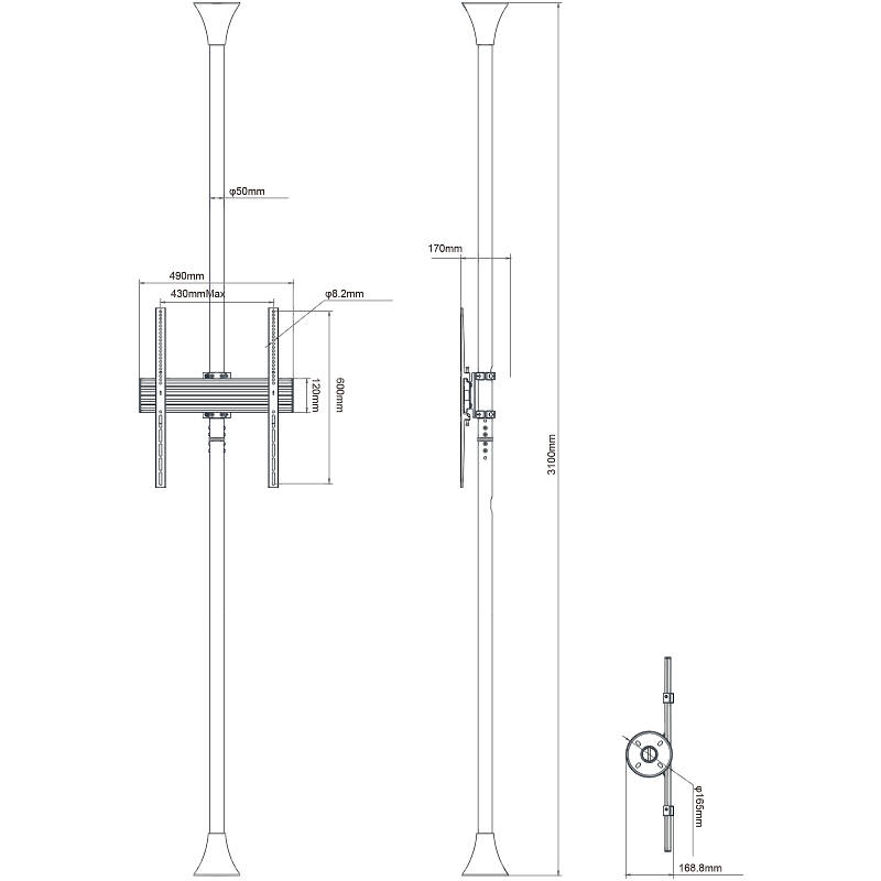 Multibrackets 9931 M Floor to Ceiling Mount Pro MBFCUP 600 product image