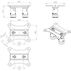 Unicol AP8 Twin Column Ceiling Plate with 150mm Centres, Max 200kg product image