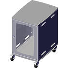 Unicol AVR7 Avecta square style extra deep free standing AV cabinet trolley finished in silver product image