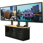 Heavy Duty Dual Monitor Display with Triple 19" Media Cabinet