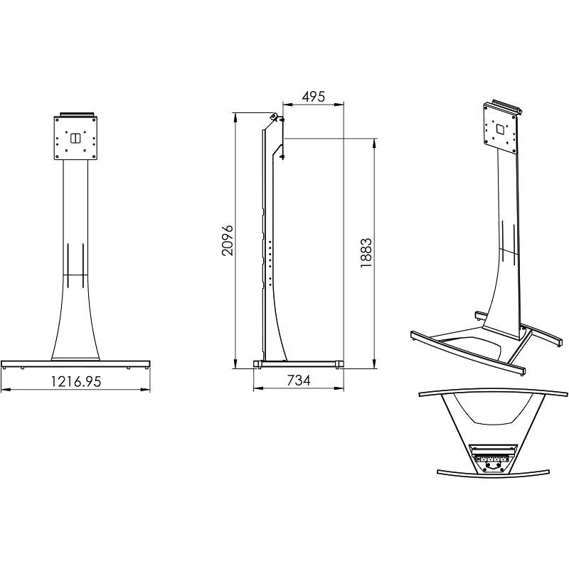 Unicol AXT20P2J Axia Titan  Heavy Duty High Level Monitor Stand product image