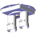 Unicol CP9 Twin Column 360deg. Swivel Ceiling Plate with 110mm Centres, Max 200kg finished in white product image