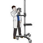 Unicol CS2000 Single column adjustable height studio camera trolley with shelf product image