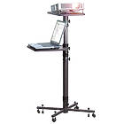 Adjustable height projector trolley with laptop shelf