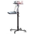 Adjustable height projector trolley with laptop shelf