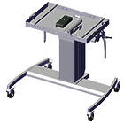 Unicol TL2HD Tableau+ Height and Tilt adjustable trolley for monitors finished in silver product image