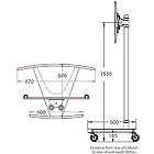 Unicol VS1000 E TV/Monitor trolley with Scimitar base and equipment shelf product image