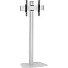 LCD/LED Monitor and Commercial TV Floor Stand for screens up to 65" ‑ Silver