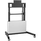 Motorised height adjustable large display trolley with cabinet
