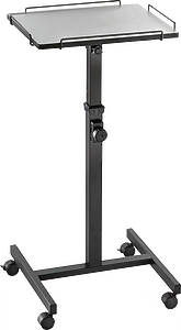 Height adjustable projector trolley finished in black