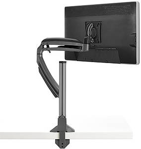 Kontour single monitor twin arm desk mount finished in black