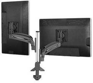 Kontour twin monitor desk mount finished in black