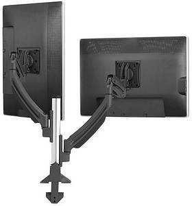 Kontour twin monitor desk mount finished in black