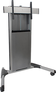 X‑Large Fusion Manual Height Adjustable Mobile AV Cart finished in silver