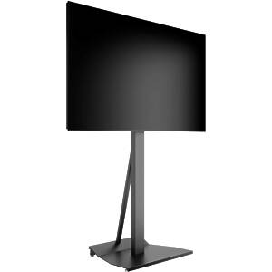 M Tilt & Roll Floorstand Plus Black Monitor Plinth Stand