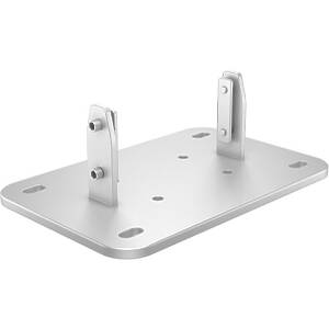M Public Display Floormount Fixed Base Silver Monitor Stand Bolt‑Down Base